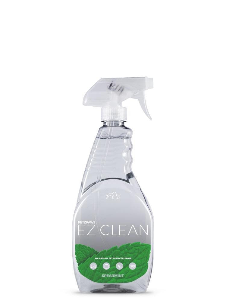 Spearmint EZ Clean is an all-natural solution that makes easy work of cleaning your pet’s bowls, food storage containers, toys, and hard-surface floors. Simply spray on, wipe dry.